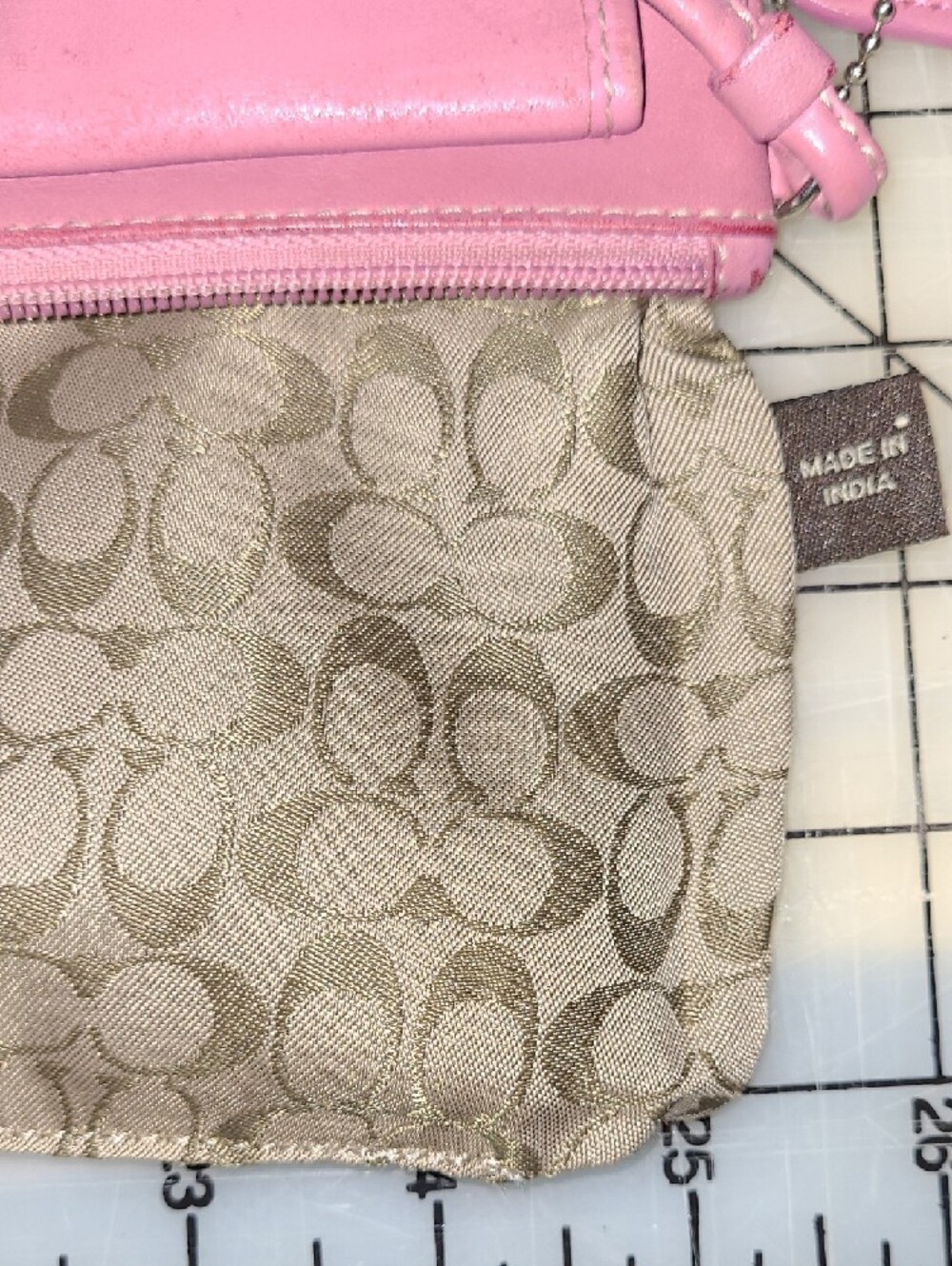 Coach Pink Leather Wristlet with Front Buckle Pocket - Picture 8 of 11